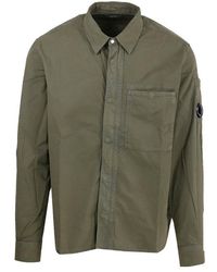 C.P. Company - Lens-detailed Buttoned Shirt - Lyst