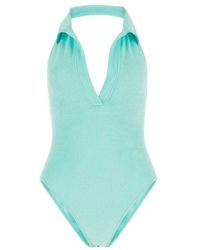 Lisa Marie Fernandez - Polo Maillot Terry-Cloth V-Neck Swimsuit - Lyst