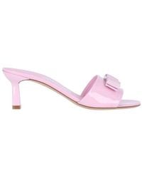 Ferragamo - Patent Leather Mules With Vara Bow - Lyst