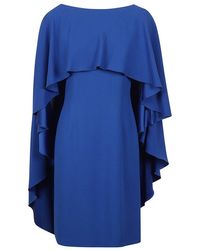 Alberta Ferretti - Ruffle-Detailed Cape Design Dress - Lyst