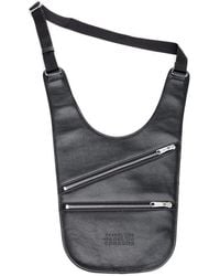 MM6 Maison Margiela ブラック ミニ Flat Saddle バッグ MM6 Maison Margiela mini Flat Saddle shoulder bag | REVERSIBLE