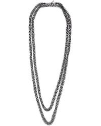 Brunello Cucinelli - 'precious Loops' Black Necklace With Monile Embellishment In Brass - Lyst