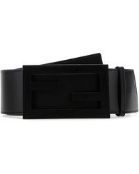 Fendi Leather Belt Fe - Black