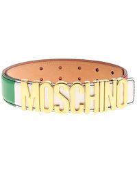 Moschino - Metal Logo Multicolor Belt - Lyst