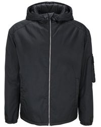 Prada - Zip-up Hooded Blouson Jacket - Lyst