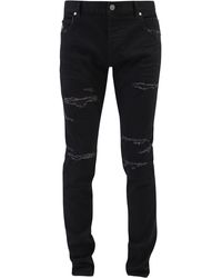balmain black ripped jeans