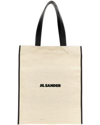Jil Sander - Logo Printed Medium Shopping Bag - Lyst