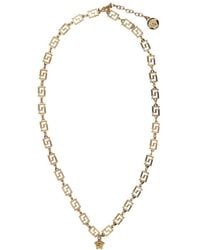 Versace - Greca Medusa Plaque Chain-linked Necklace - Lyst