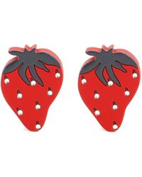JW Anderson Small Strawberry Earrings Jewellery - Red