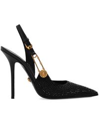 Versace - Safety Pin Detailed Pointed Toe Pumps - Lyst