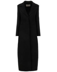 Valentino - Single Breasted Long Coat - Lyst