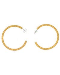 AMINA MUADDI - Cameron Embellished Large Hoop Earrings - Lyst