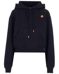 KENZO - Tiger Crest Embroidered Drawstring Hoodie - Lyst