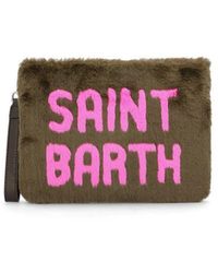 Mc2 Saint Barth - Logo Detailed Zip-up Clutch Bag - Lyst