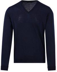 Roberto Collina - V-neck Knitted Sweater - Lyst