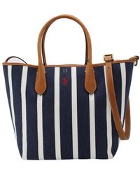 Polo Ralph Lauren - Polo Pony Embroidered Striped Tote Bag - Lyst