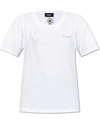 DSquared² - Embellished-logo Crewneck T-shirt - Lyst