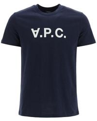 A.P.C. T-shirt With Vpc Flock Logo - Blue