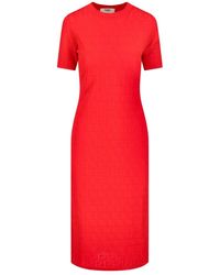 Fendi - 'Ff' Midi Dress - Lyst