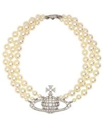 Vivienne Westwood - Bas Relief Three-Row Embellished Necklace - Lyst