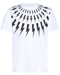 Neil Barrett - Fairisle Thunderbolt T-shirt - Lyst