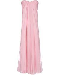 Alexander McQueen Silk Bustier Gown Dress - Pink