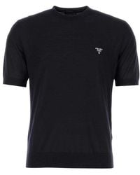 Prada - Midnight Wool T-Shirt - Lyst