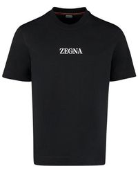 ZEGNA - Logo Cotton T-Shirt - Lyst