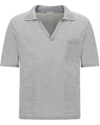 Saint Laurent - V-neck Short-sleeved Polo Shirt - Lyst