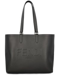 Fendi - Roma Logo Embossed Shopper Bag - Lyst