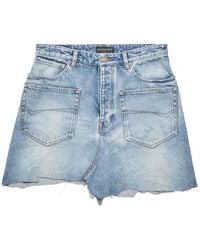 Balenciaga - Organic Cotton Denim Mini Skirt - Lyst
