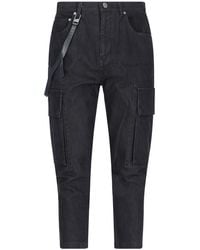 Helmut Lang Cropped Cargo Jeans - Black