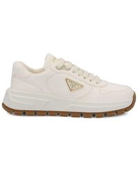 Prada - Triangle-logo Lace-up Sneakers - Lyst