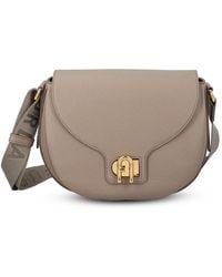 Furla - Logo Plaque Foldover-Top Shoulder Bag - Lyst