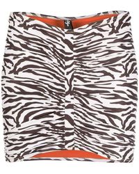 Reina Olga - Zebra Print Gathered Skirt - Lyst