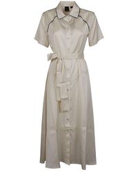 Pinko - Tied-waist Long Shirt Dress - Lyst