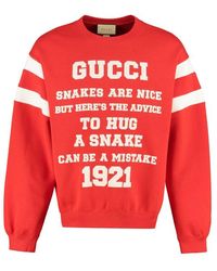 Gucci Printed Crew-neck Sweatshirt - Red