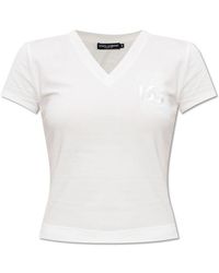 Dolce & Gabbana - Short-sleeved T-shirt With Dg Logo - Lyst
