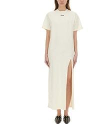 MSGM - Long Dress With Stylish Side Slit - Lyst
