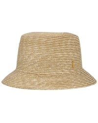 Saint Laurent - Maglina Straw Bucket Hat - Lyst
