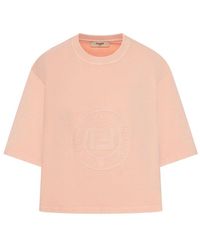 Fendi Ff-embossed Cropped Top in Black | Lyst