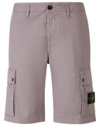 Stone Island - Compass-patch Knee-length Cargo Shorts - Lyst