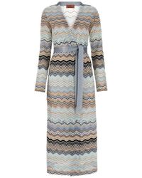 Missoni - Zigzag-knit Sequin Embellished Belted Cardigan - Lyst