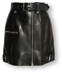 Alexander McQueen - Leather Skirt - Lyst