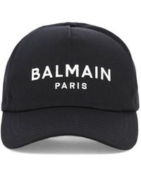 Balmain - Paris Embroidered Cap - Lyst