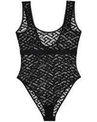 Versace - Black Lingerie Bodysuit - Lyst