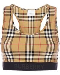 Burberry Logo Detail Vintage Check Bra Top - Multicolour
