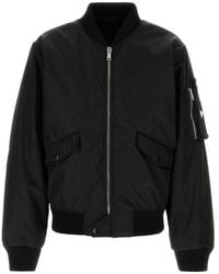Prada - Triangle-Logo Bomber Jacket - Lyst