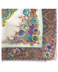 Etro - Floral-printed Rectangle Shape Scarf - Lyst