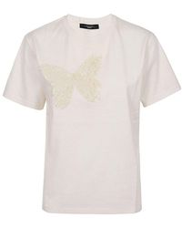 Weekend by Maxmara - Butterfly Embellished Crewneck T-shirt - Lyst